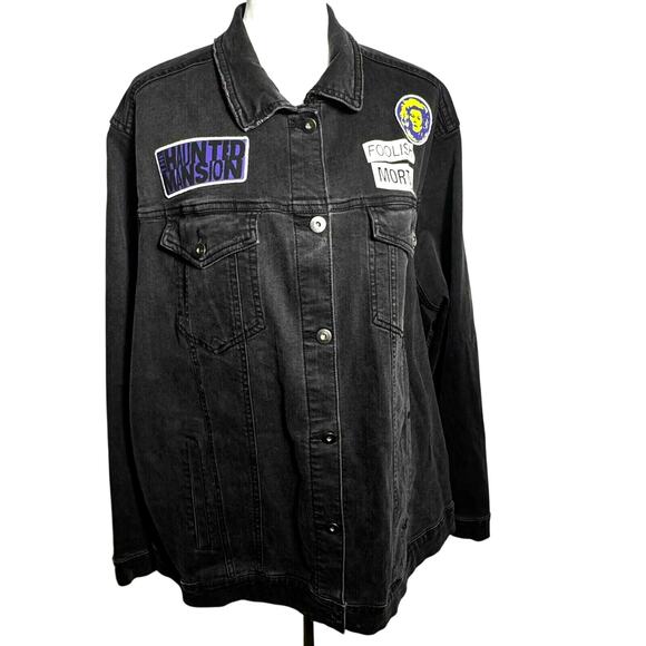 DISNEY STORE NWT Women's 3X Black Haunted Mansion Denim Jean jacket Madam Leota - Picture 2 of 16